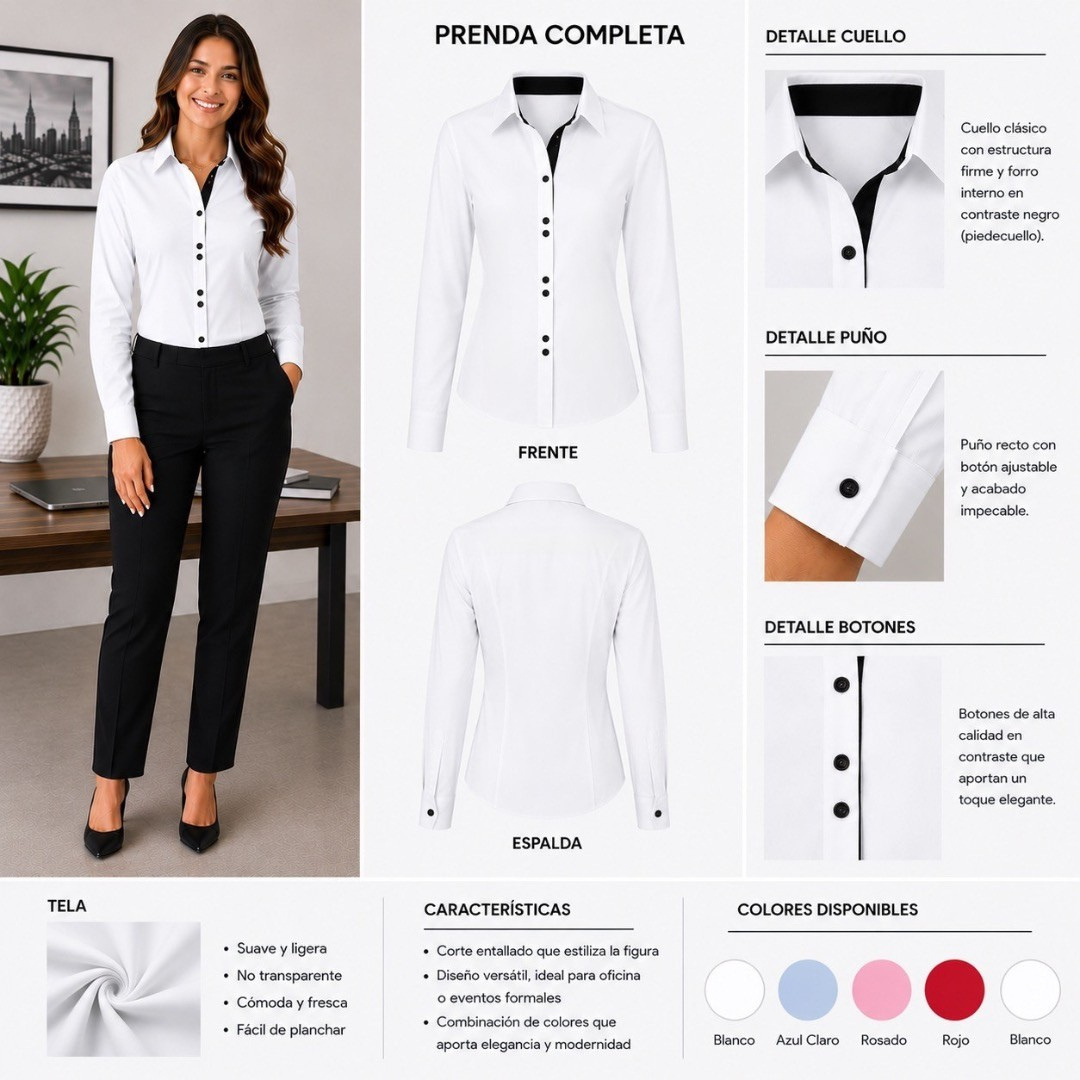 Blusa Elegante para Dama – Estilo Ejecutivo