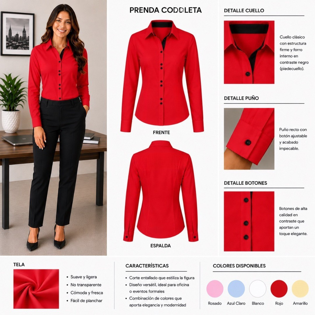 Blusa Elegante para Dama – Estilo Ejecutivo