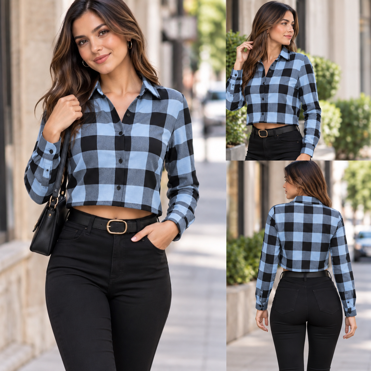 TOP CAMISERO A CUADROS