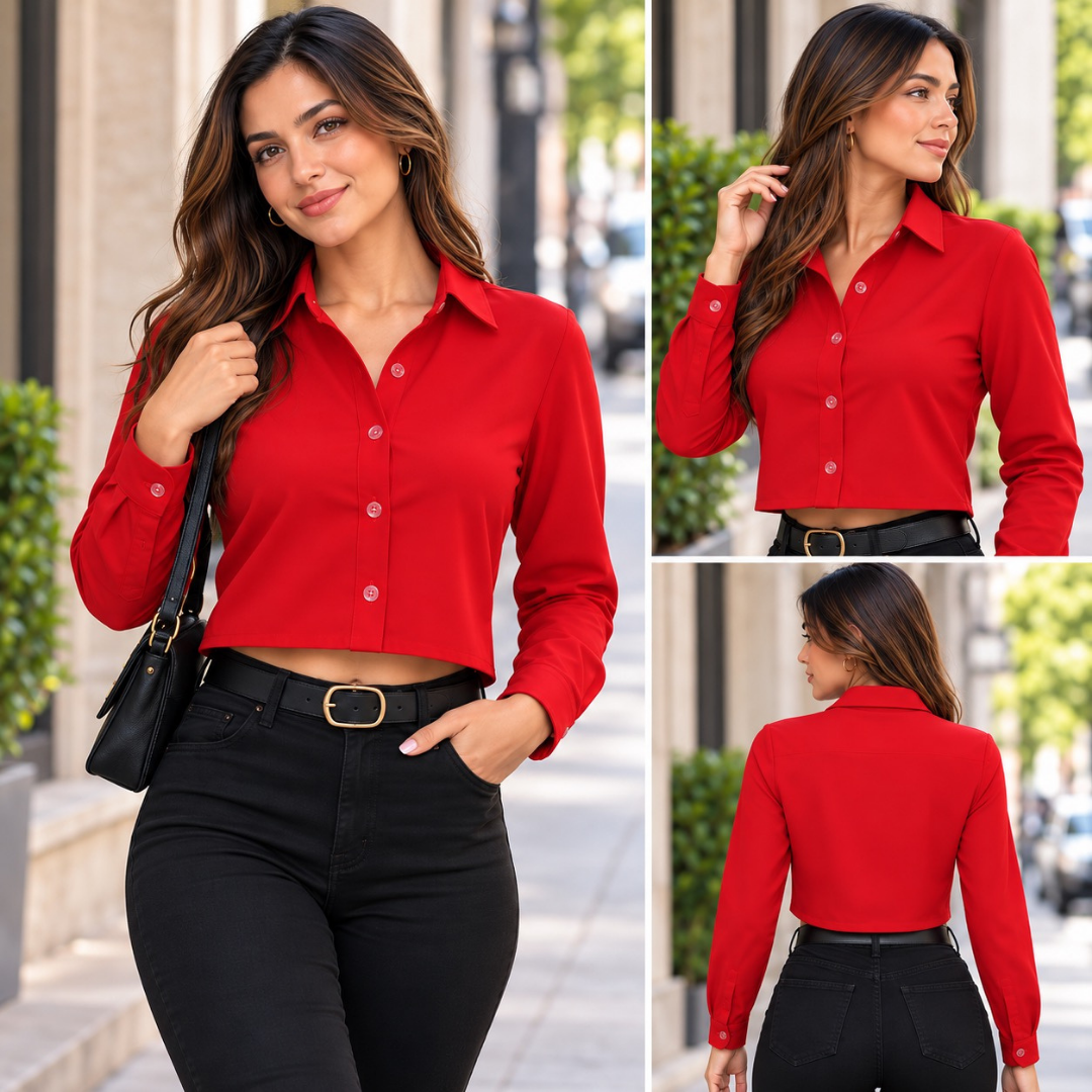 TOP CAMISERO A CUADROS