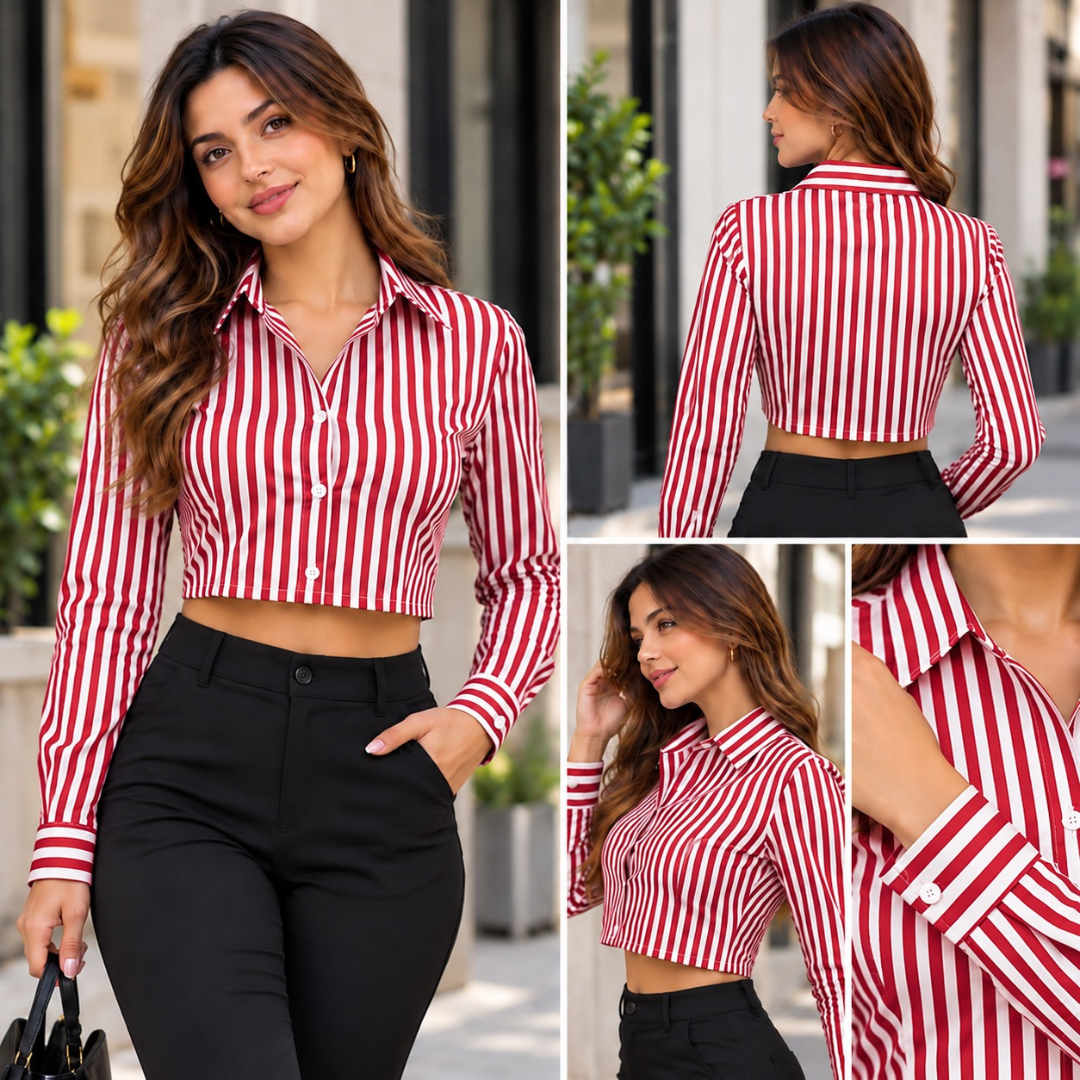 TOP CAMISERO A CUADROS