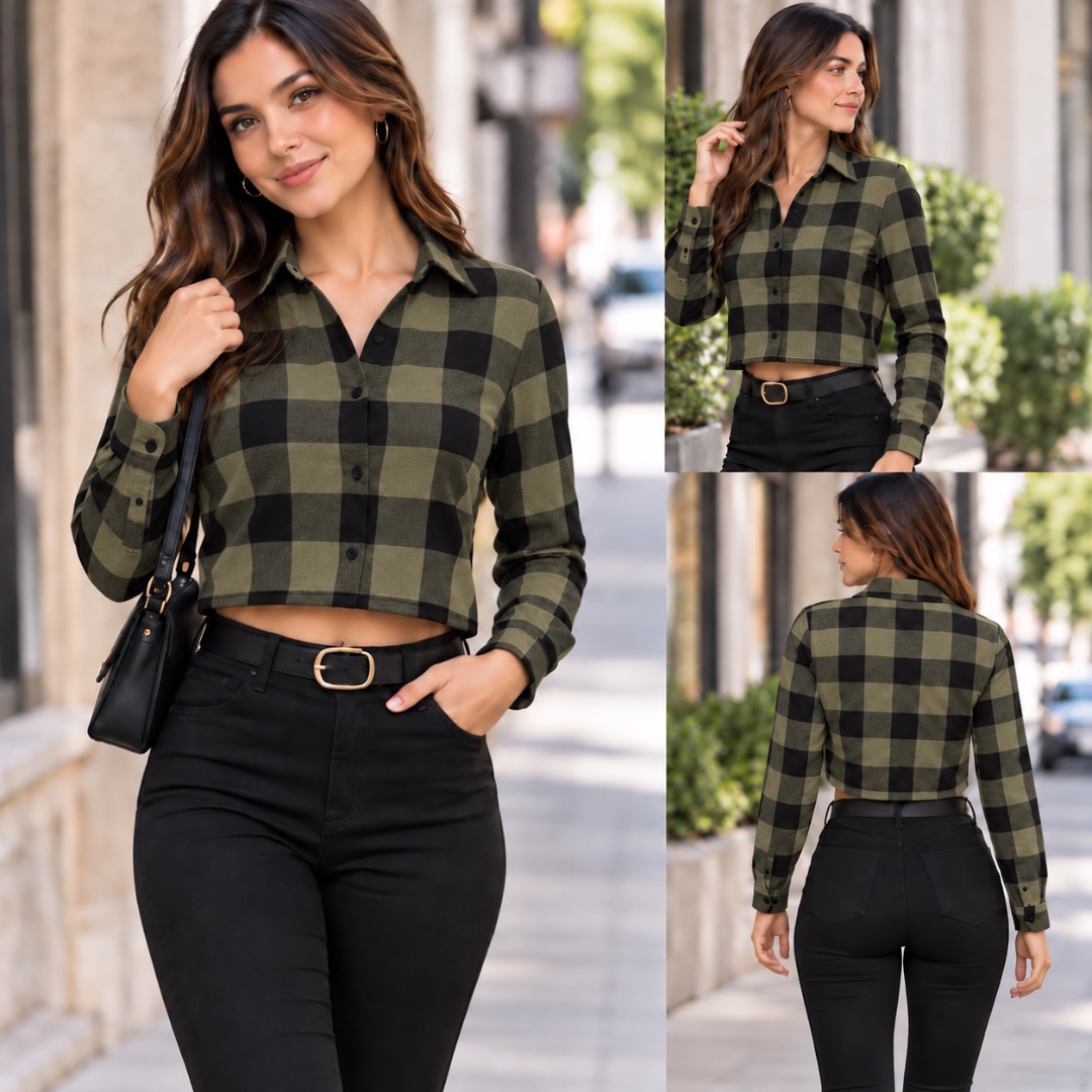 TOP CAMISERO A CUADROS